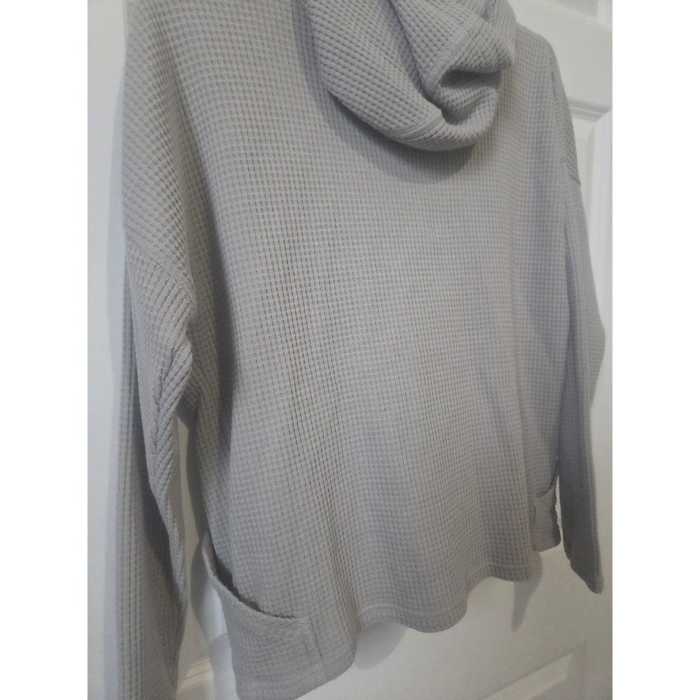 Carhartt Women's Relaxed Fit Waffle Knit Hoodie Taupe Thermal Pullover Size M - Picture 5 of 6